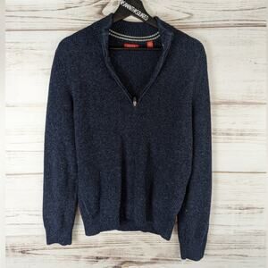 IZOD Marled Blue Half Zip Sweater sz Medium